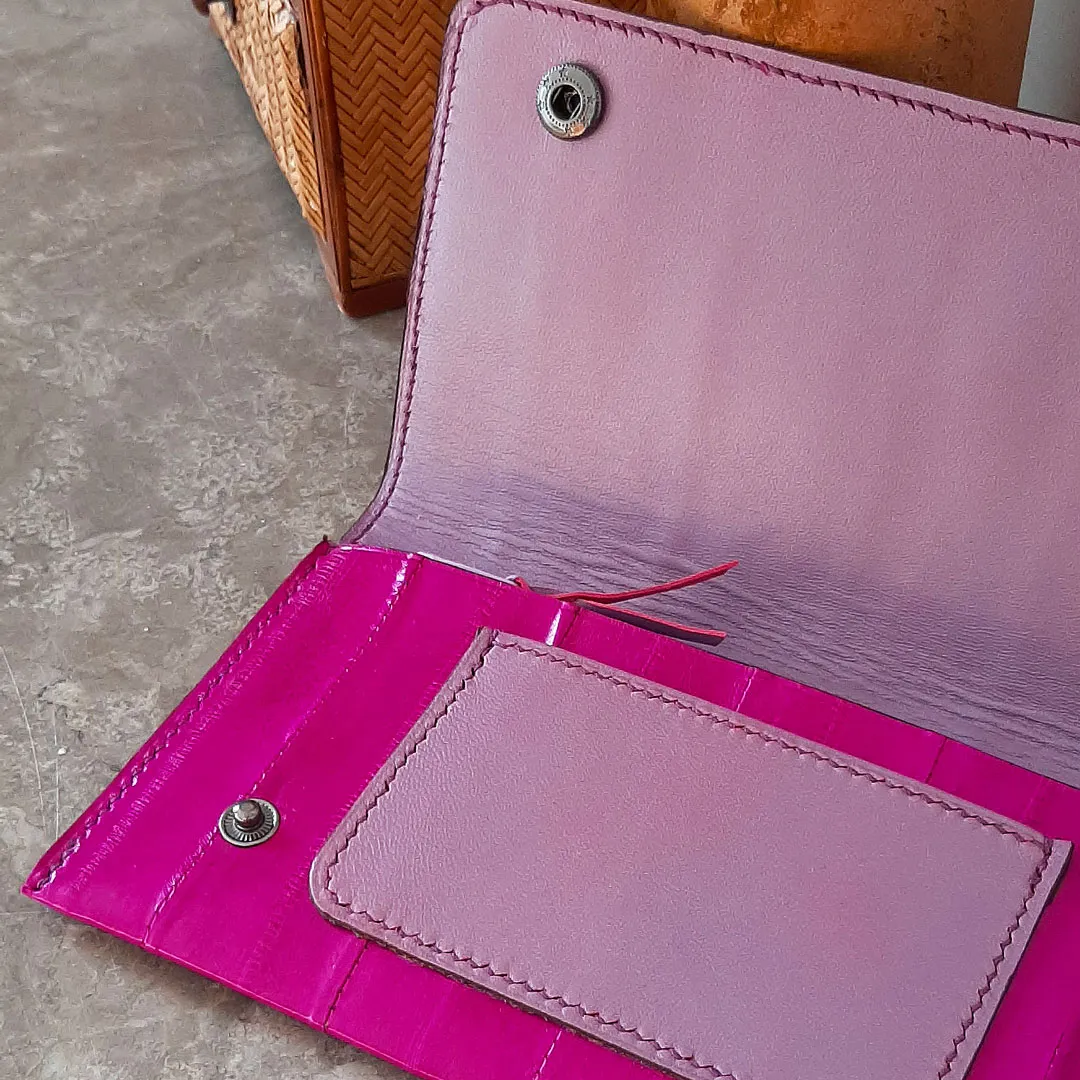 Atelier Anne R compagnon Clareine cuir fuchsia