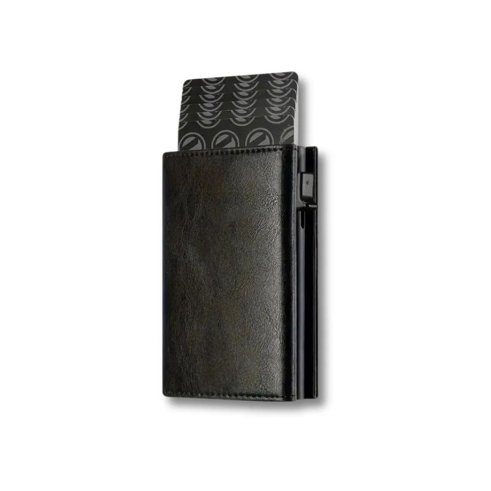 Maison Sacoches Oris porte-monnaie homme noir carbon RFID