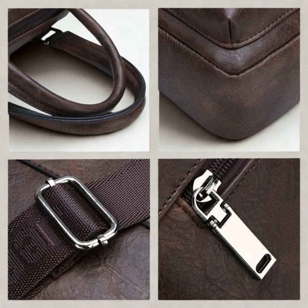Maison Sacoches Calenor cartable cuir marron 14 pouces