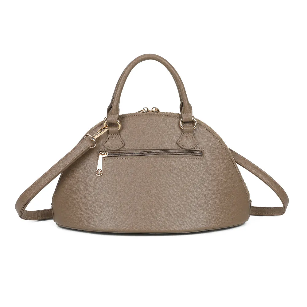 Gallantry Paris La Éminence sac dôme taupe saffiano doré