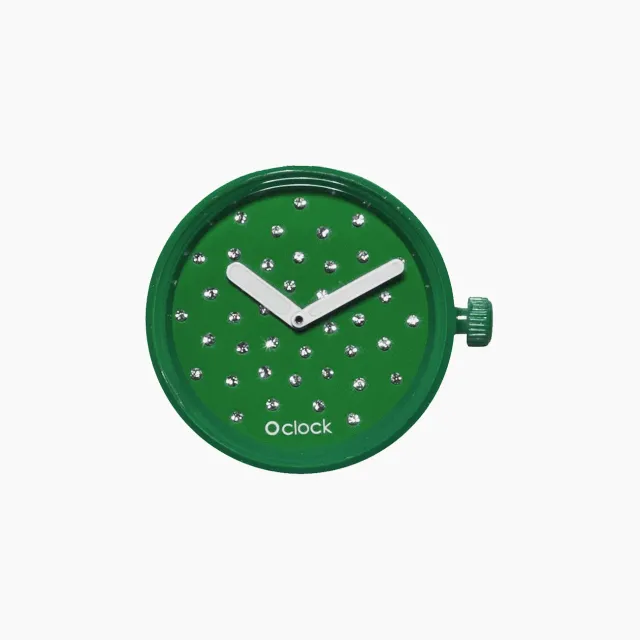 O bag O Clock cadran montre cristal emerald