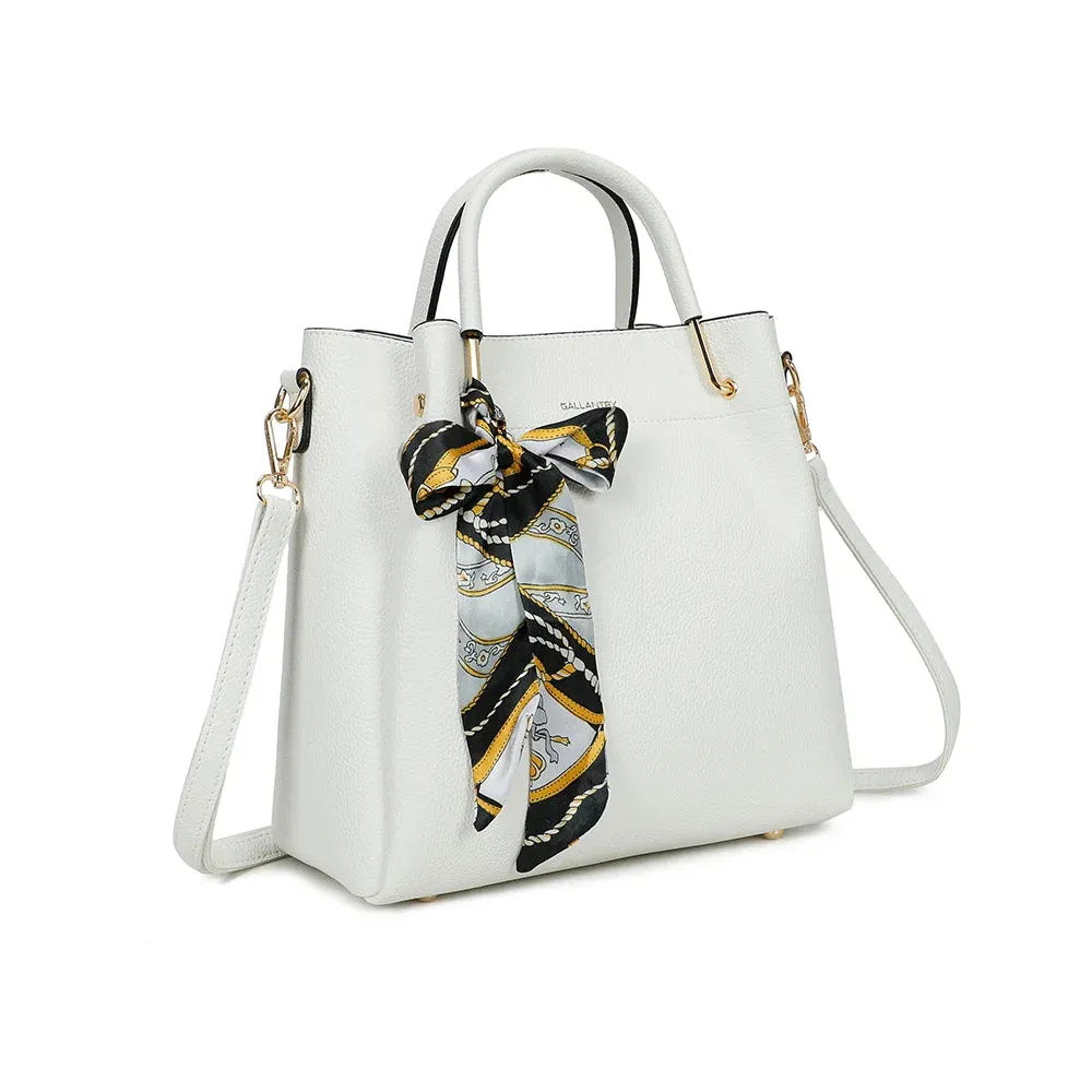 Gallantry Paris Nina sac à main beige foulard grainé