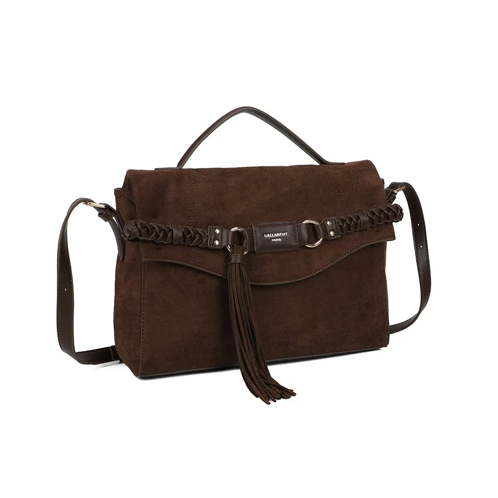 Gallantry Le Paloma sac bandoulière noir aspect suédé