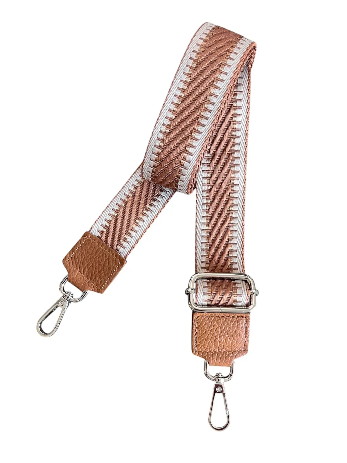 Hexagone Cuir Mini-Zipp anse sac noir écru doré