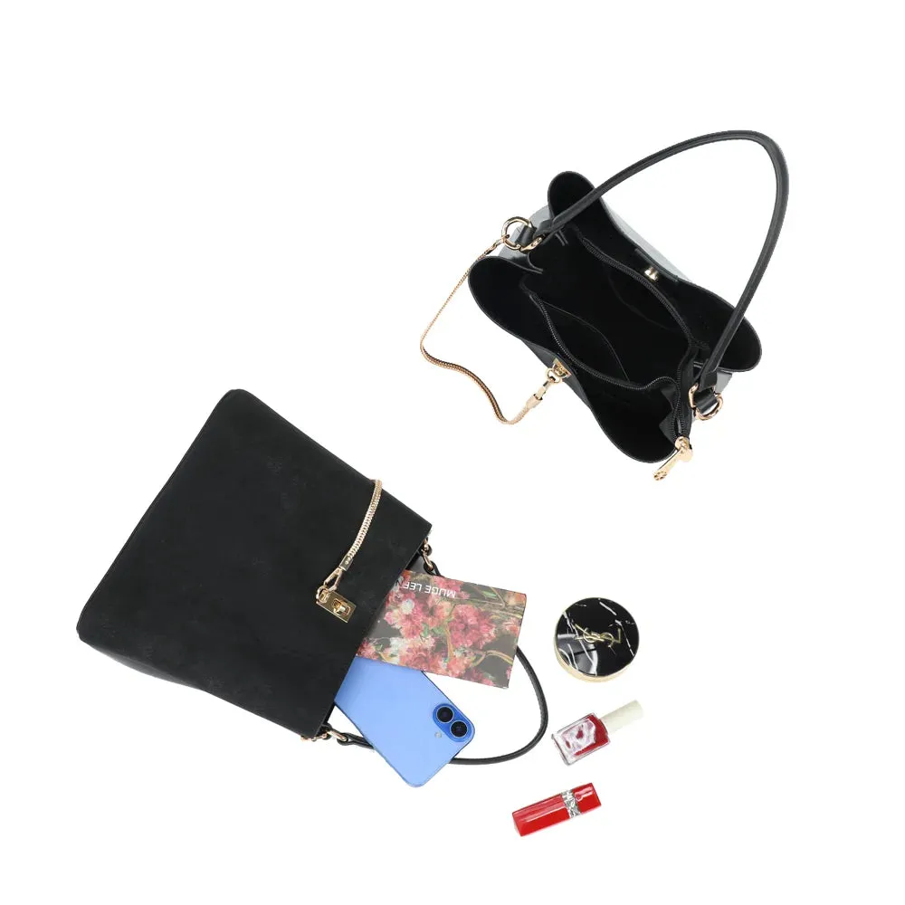 Gallantry Paris Le Noctis sac à main Noir chaîne dorée