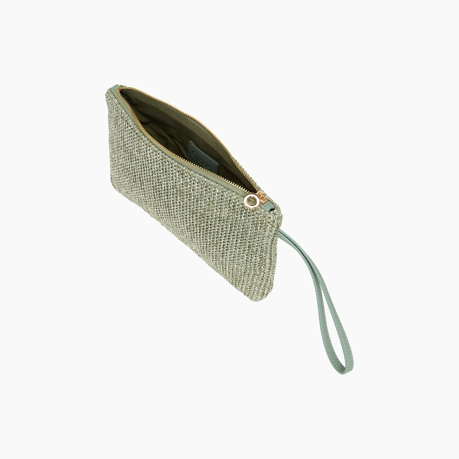 O bag Ponza shiny crochet matcha pochette tissu vert