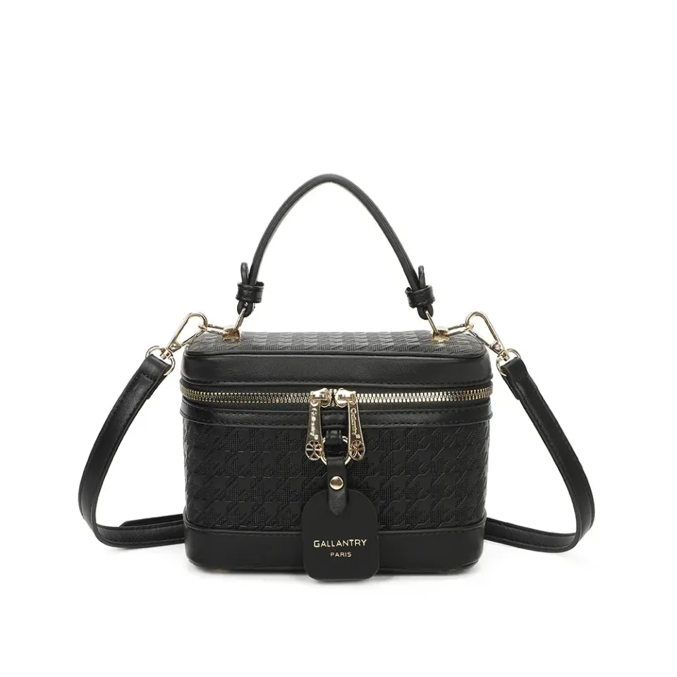 Gallantry Paris Le Bambino petit sac vanity Noir pied-de-poule