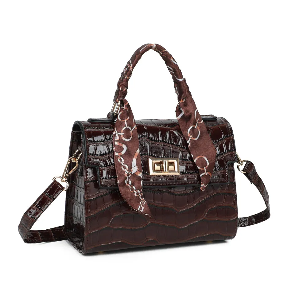 Gallantry Paris Exotique sac croco coffee verni