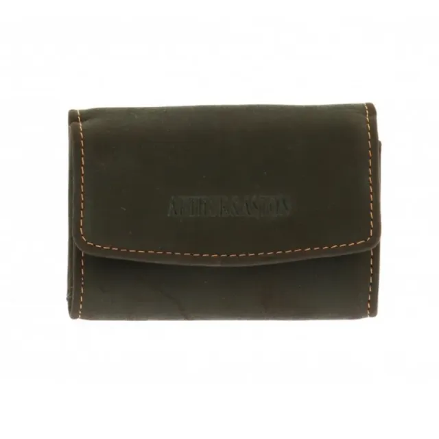 Hexagone Cuir AA Burger porte-monnaie cuir marron compact