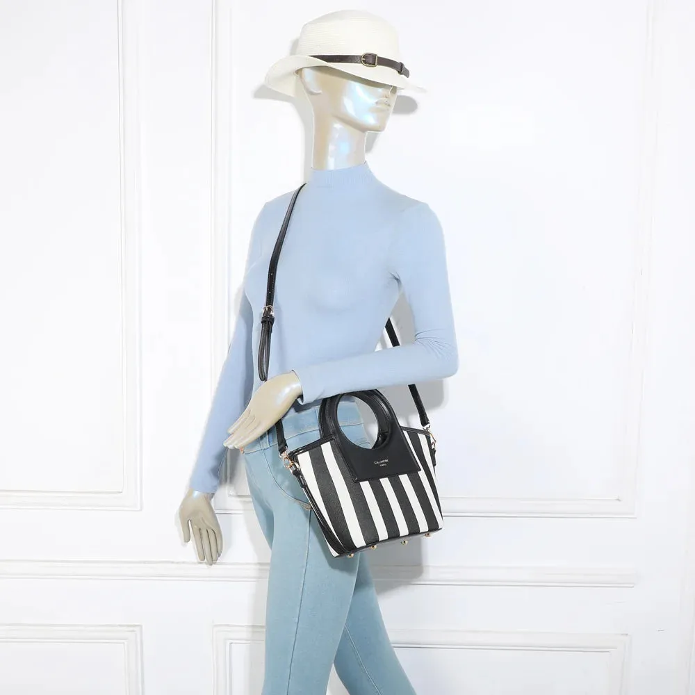 Gallantry Paris Marbella sac main rayé khaki beige