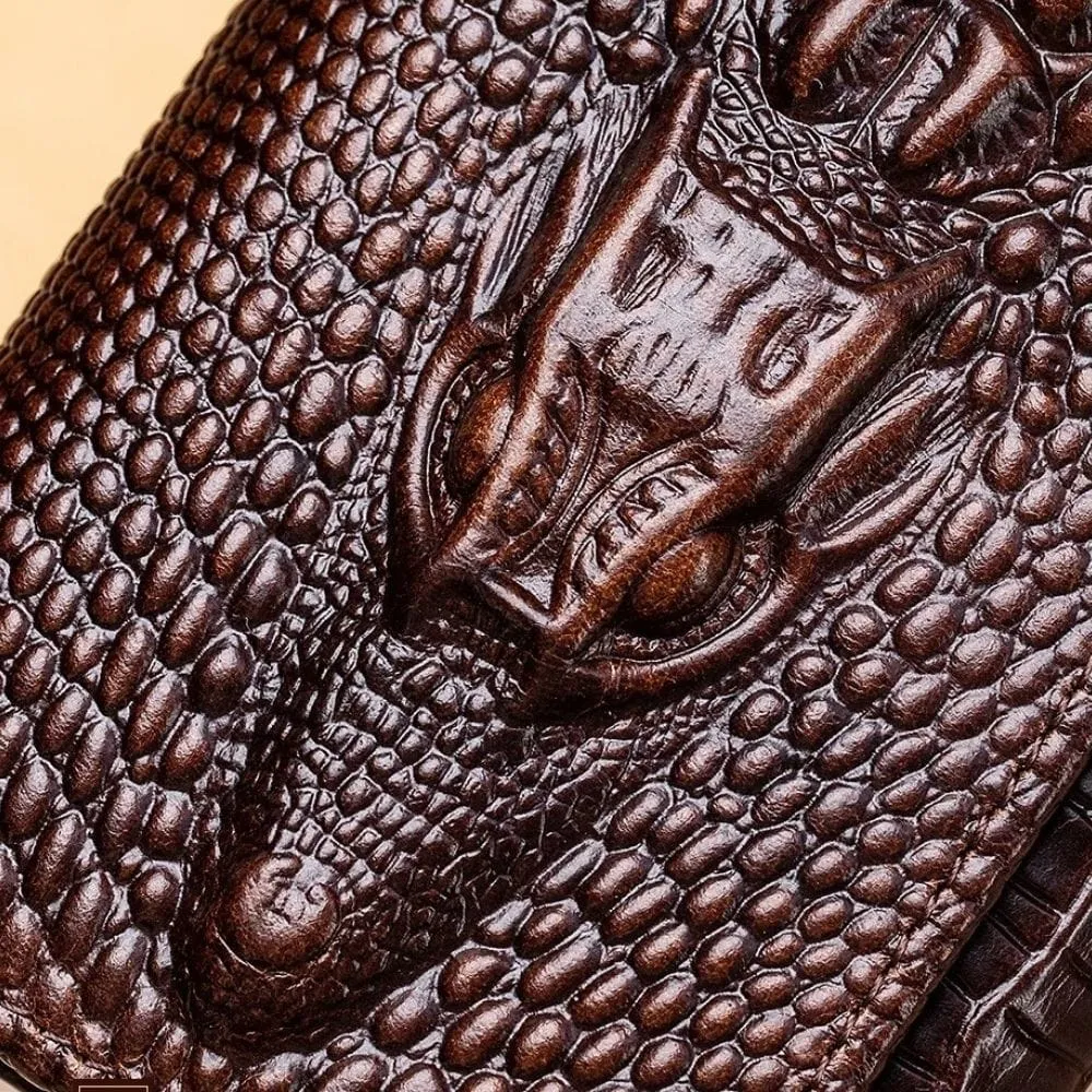 Maison Sacoches Riven portefeuille crocodile jaune cuir