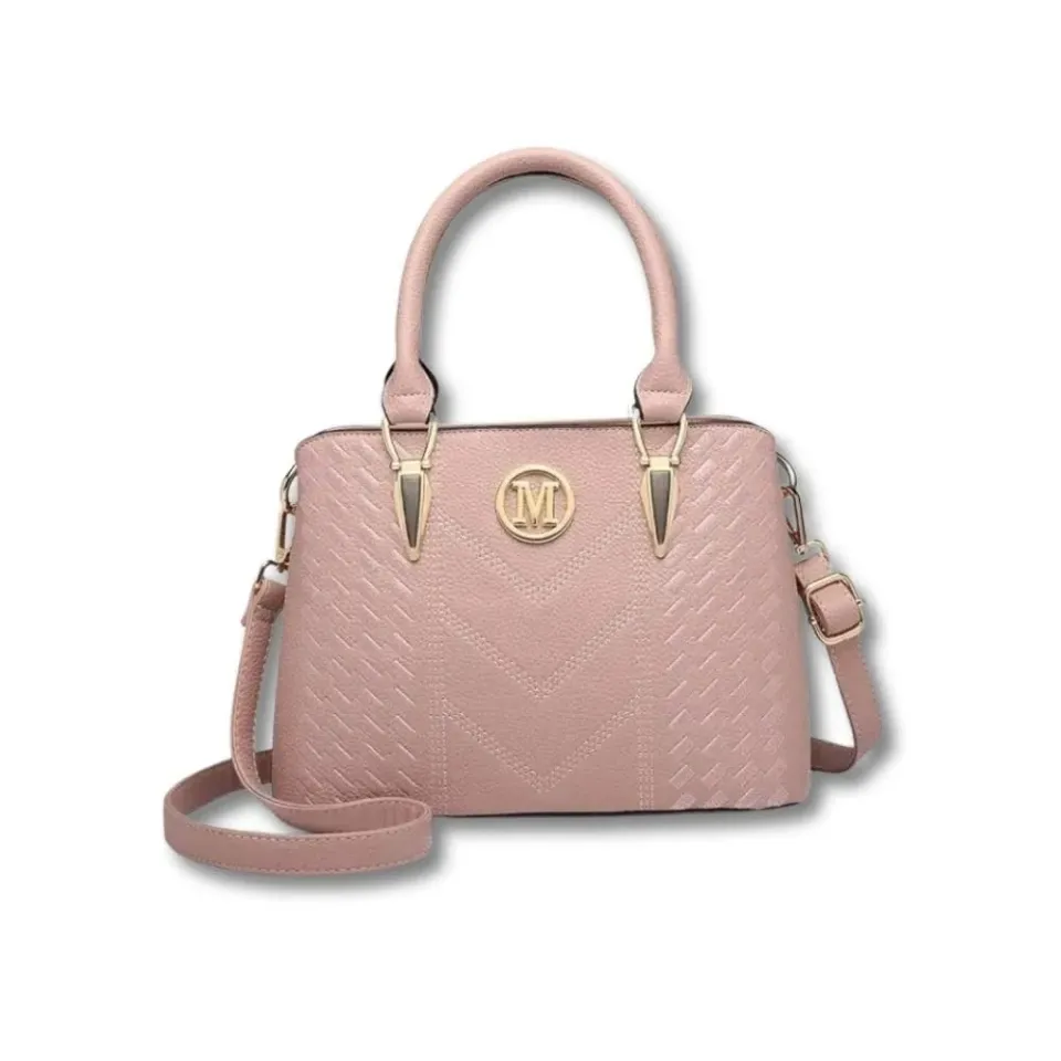 Maison Sacoches Opaline sac à main rose bandoulière zippé