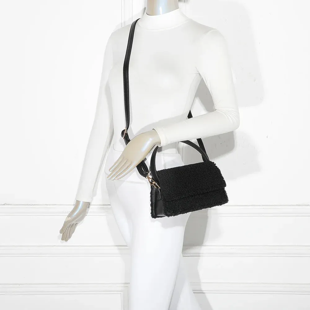Gallantry Paris Rosino-Fluffy sac à main Noir peluche