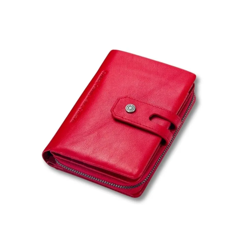 Maison Sacoches Evora Petit Porte-Monnaie Rouge cuir véritable