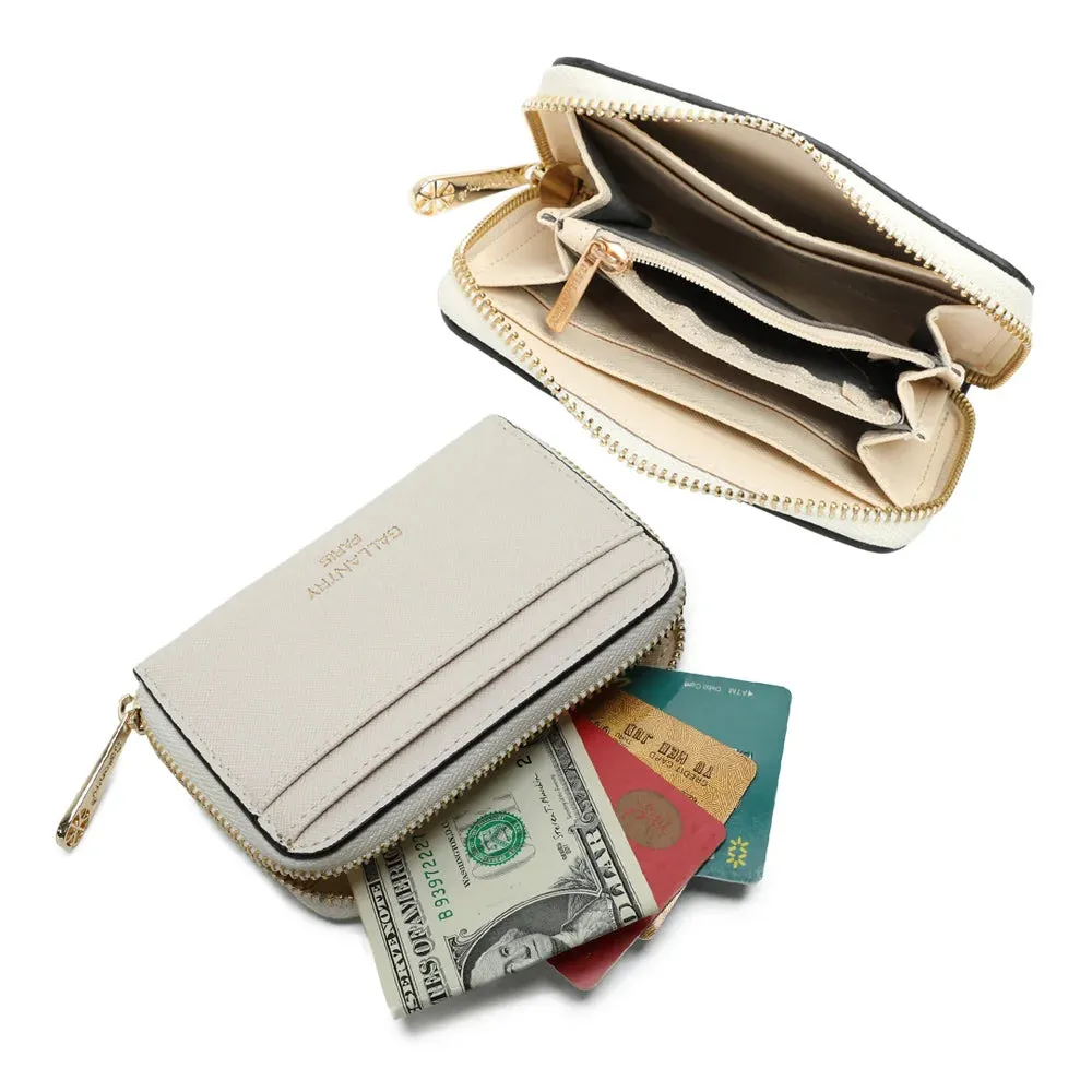 Gallantry Paris Petit Copain portefeuille zippé beige compact