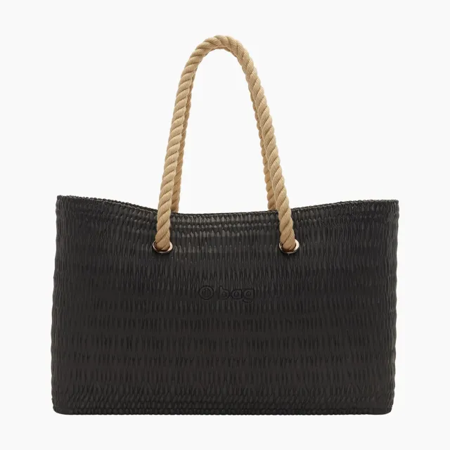 O bag Beach sac plage corde pochette noire