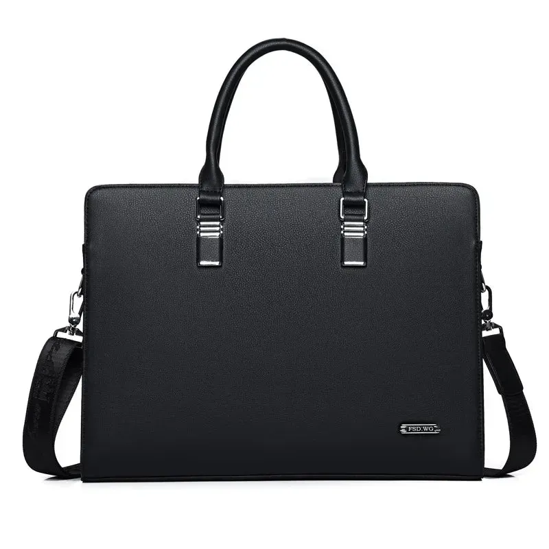 Mon Sacoche Porte-Documents Cuir Noir 15 Pouces bandoulière