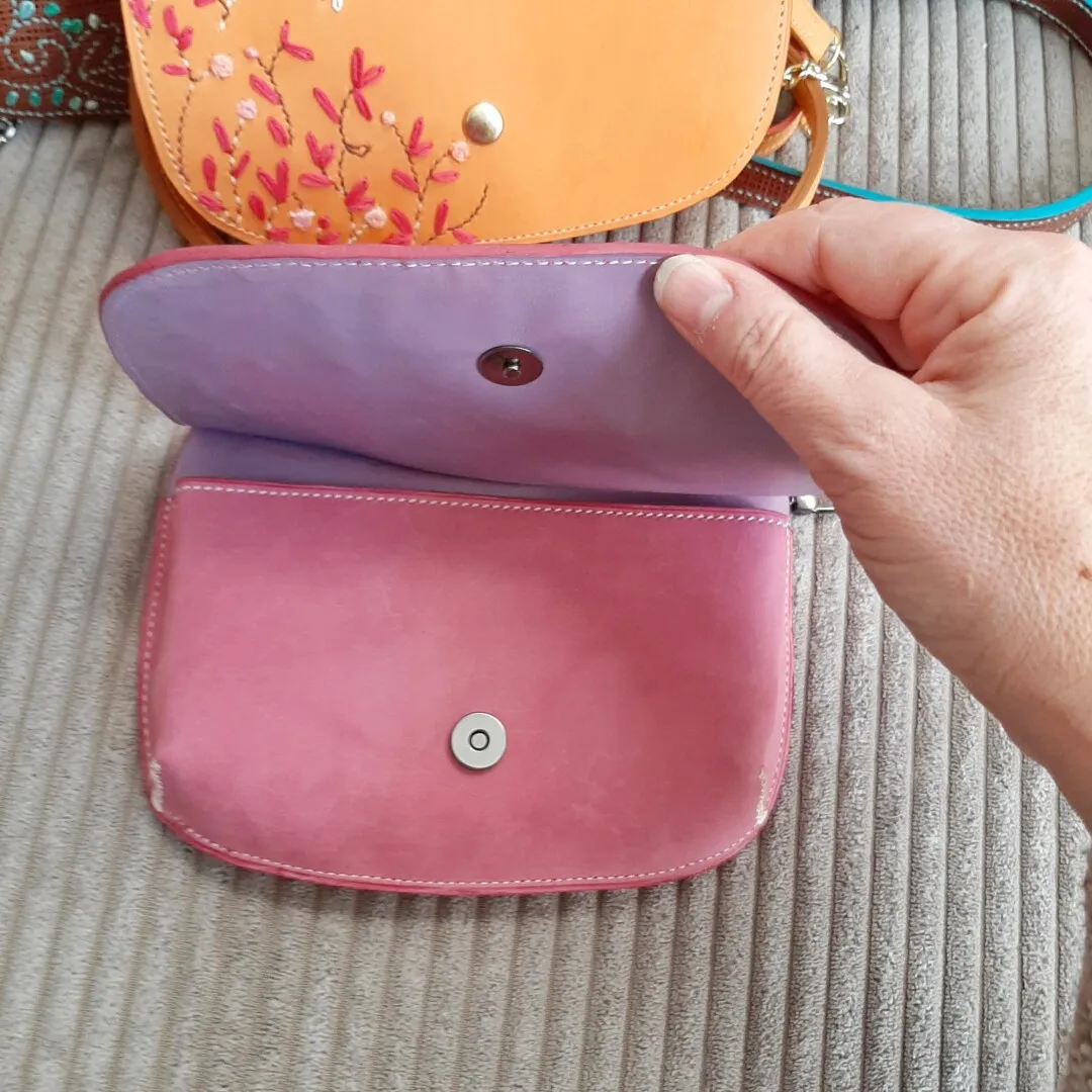 Atelier Anne R Adoré petit sac cuir rose poudré pièce unique