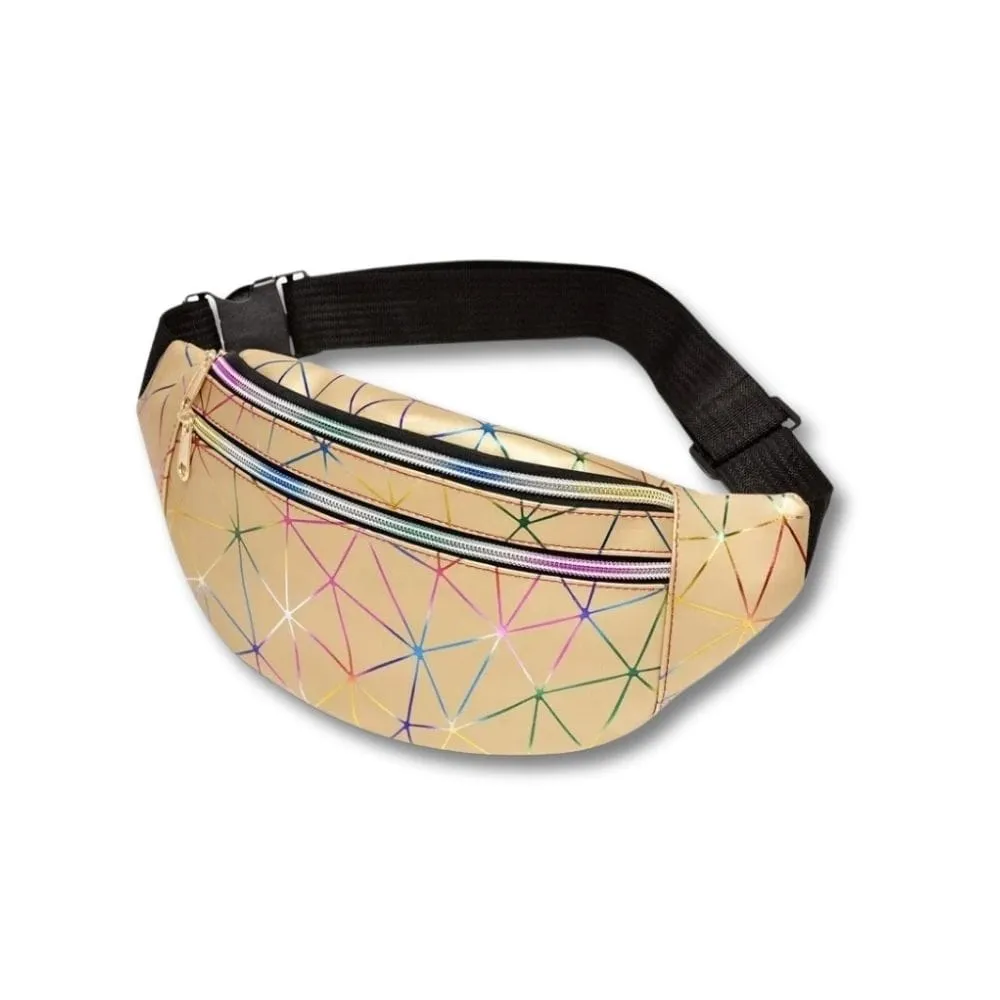 Maison Sacoches Prisma banane holographique argent