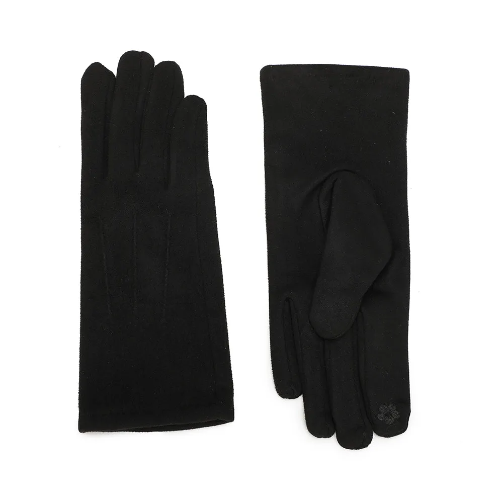 Gallantry Élégance Velours gants tactiles noir