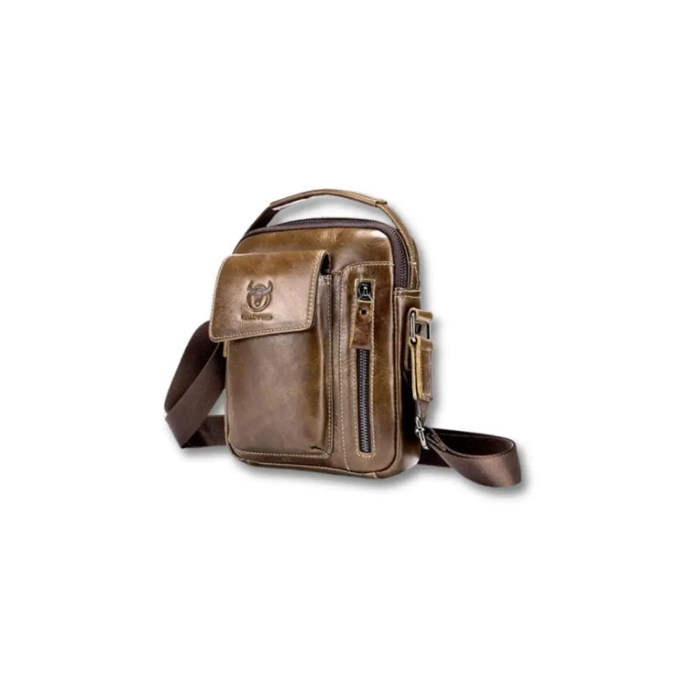 Maison Sacoches Atlas sacoche homme cuir marron zippée