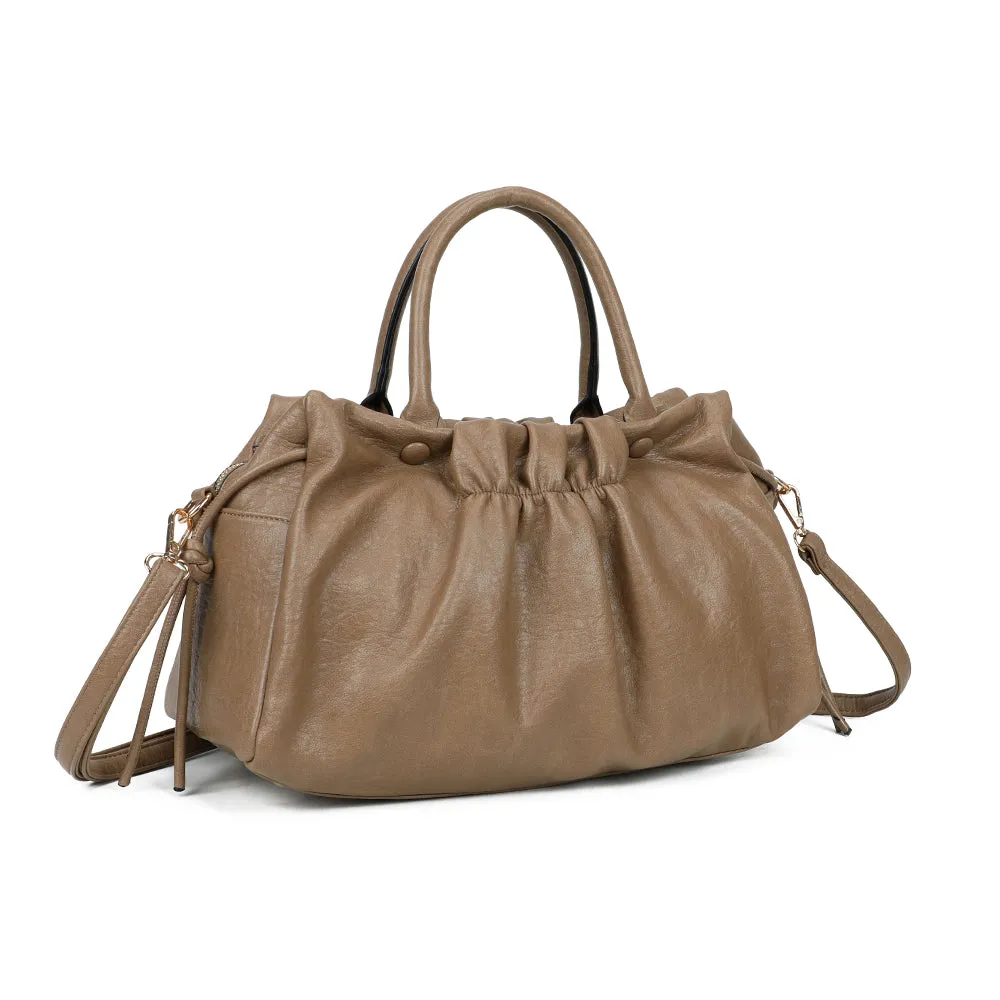 Gallantry Paris Le Minimaliste sac à main taupe foncé froncé