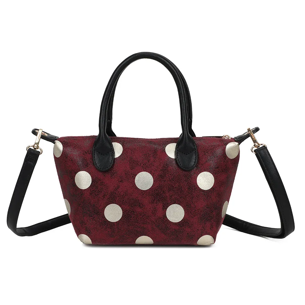 Gallantry Polka petit sac bordeaux pois métal