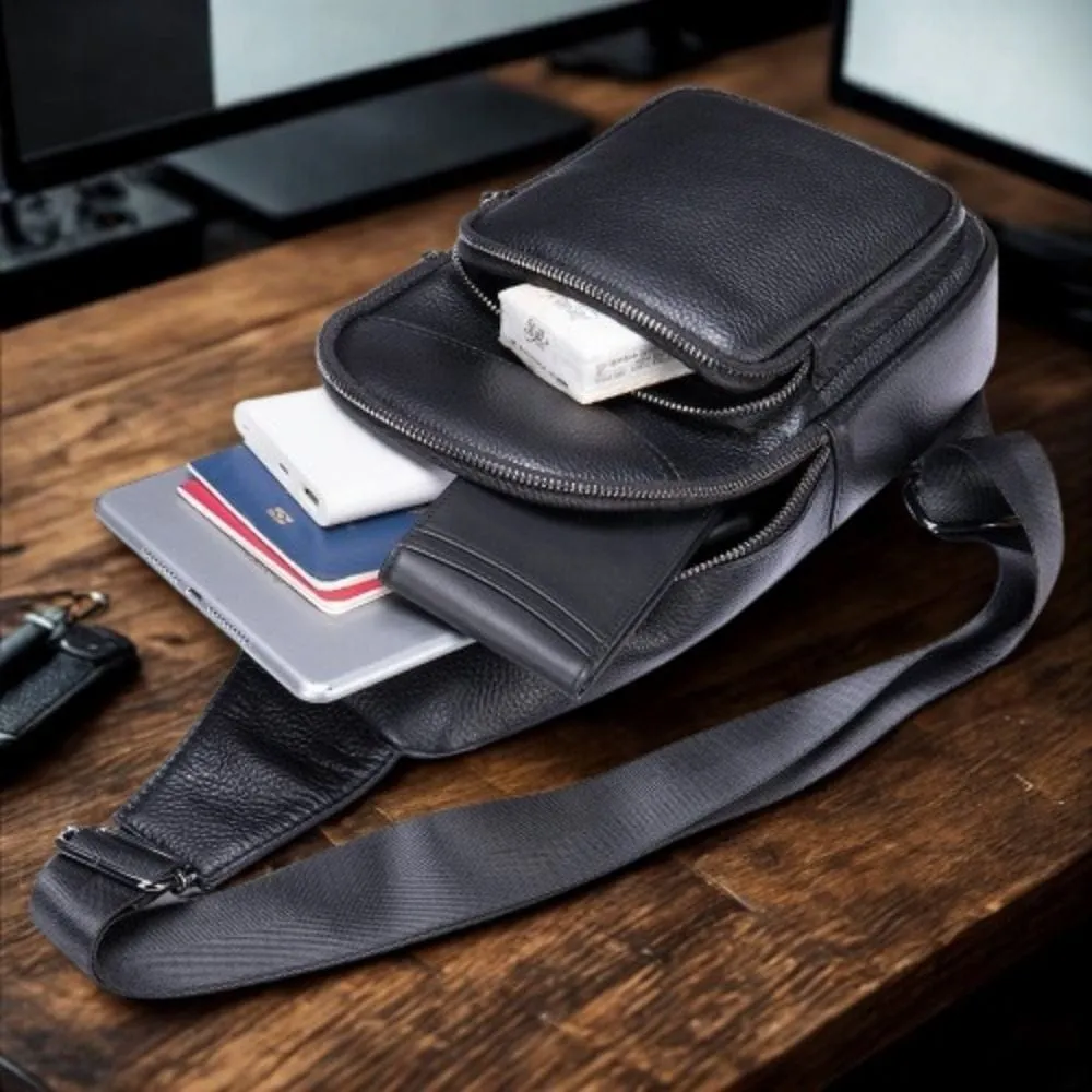 Maison Sacoches Néo sacoche cuir homme noir