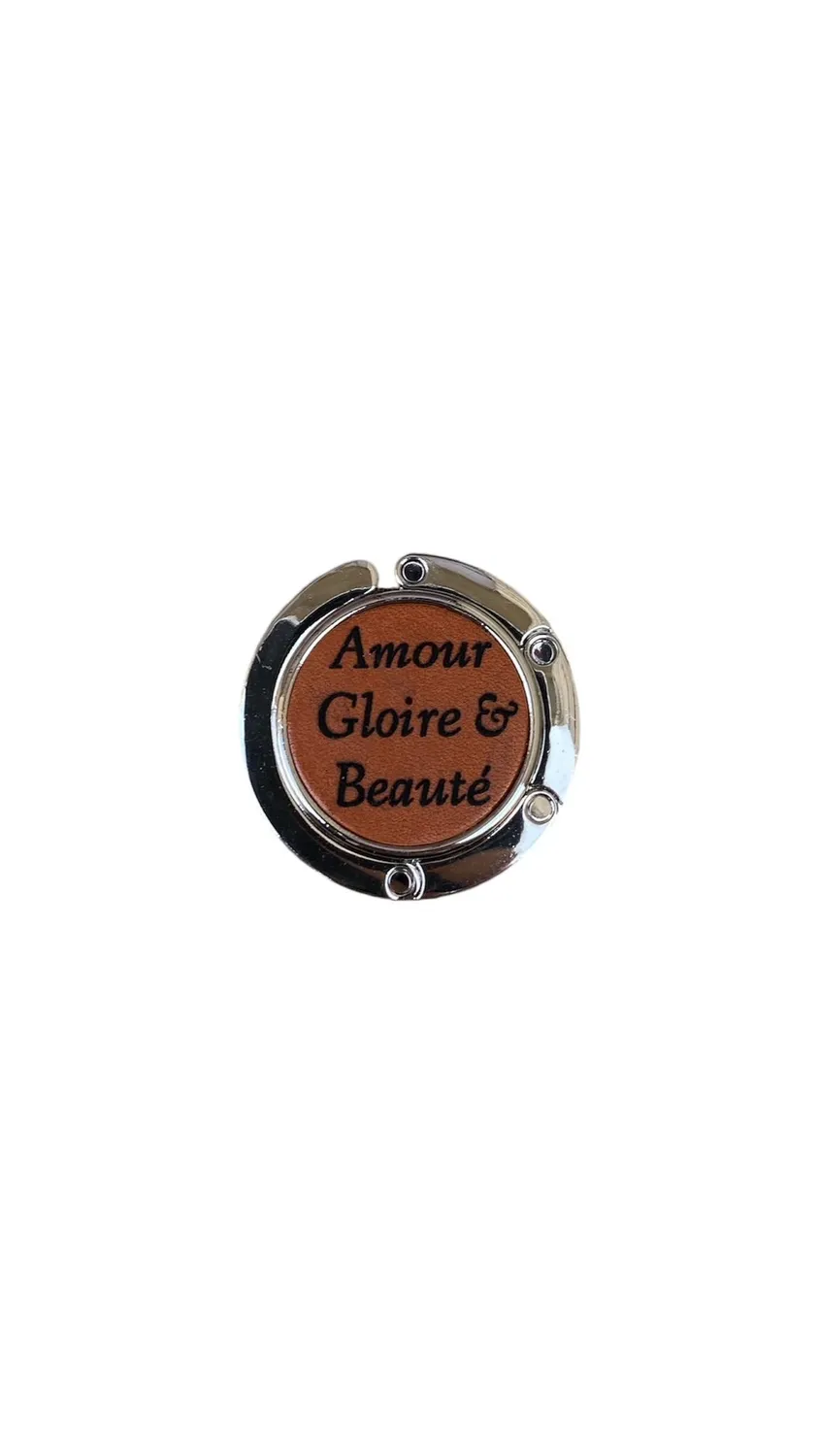 Hexagone Cuir Accroche-Sac Amour accroche sac Bleu Jean