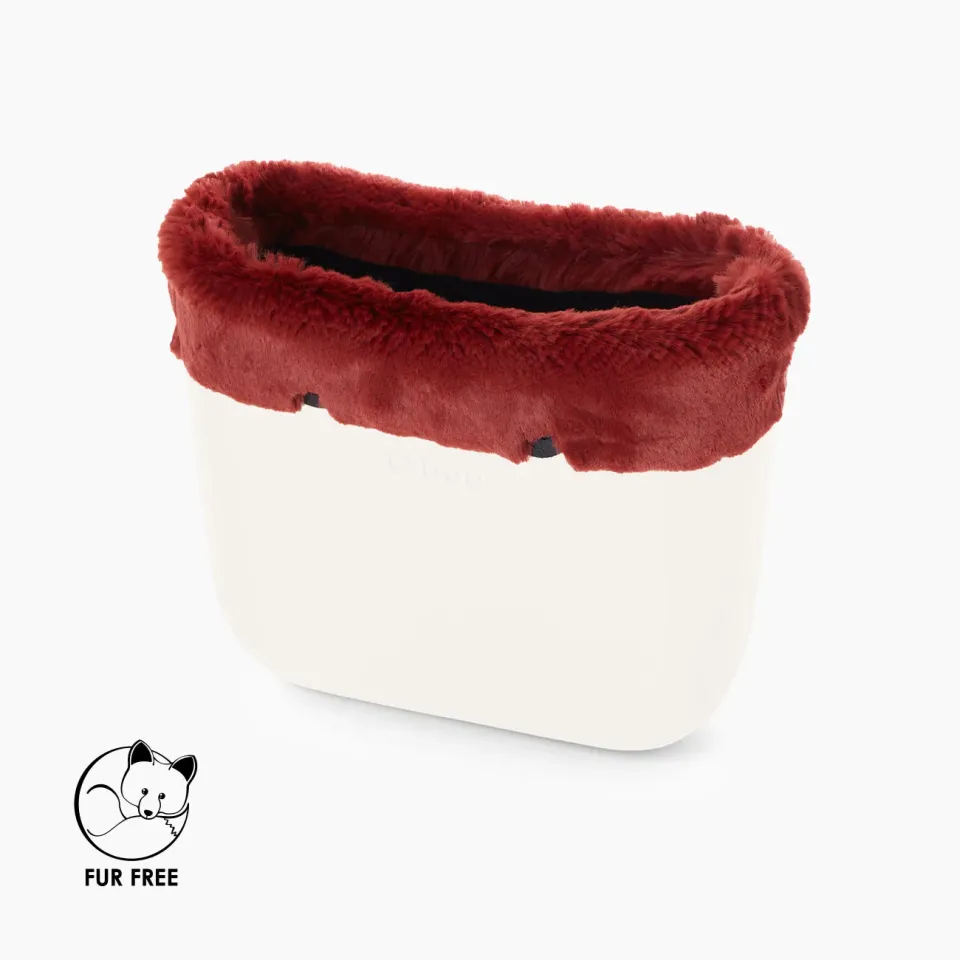 O bag Mini Bordo bordure bordeaux fourrure synthétique