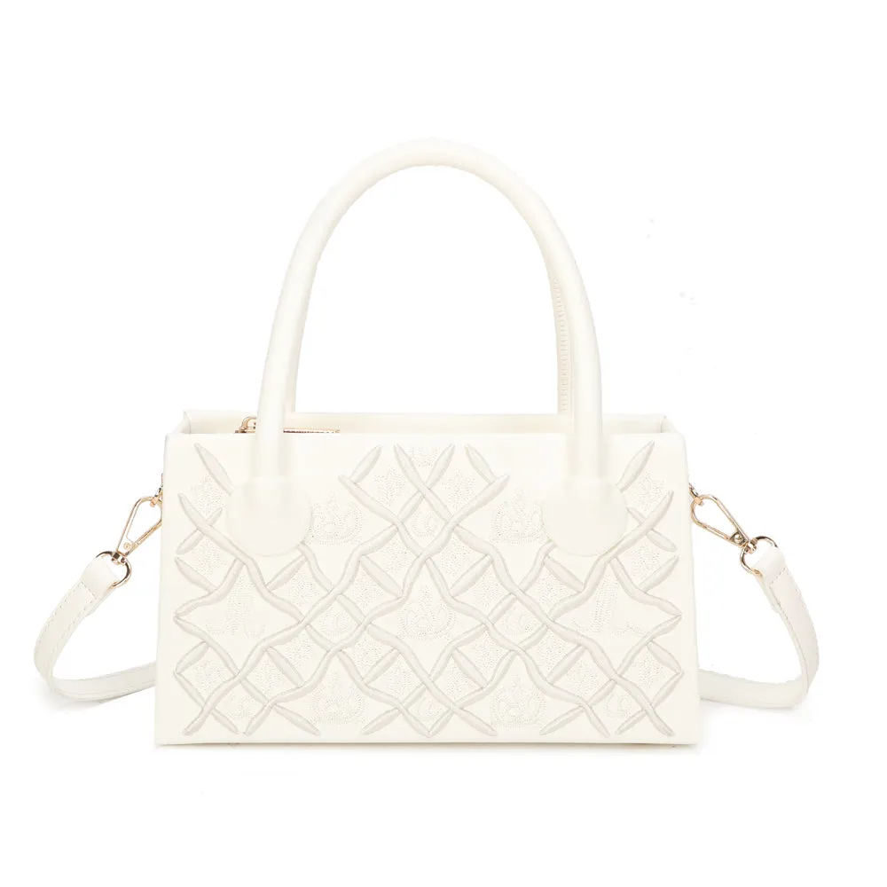 Gallantry Sienna sac à main noir motif embossé
