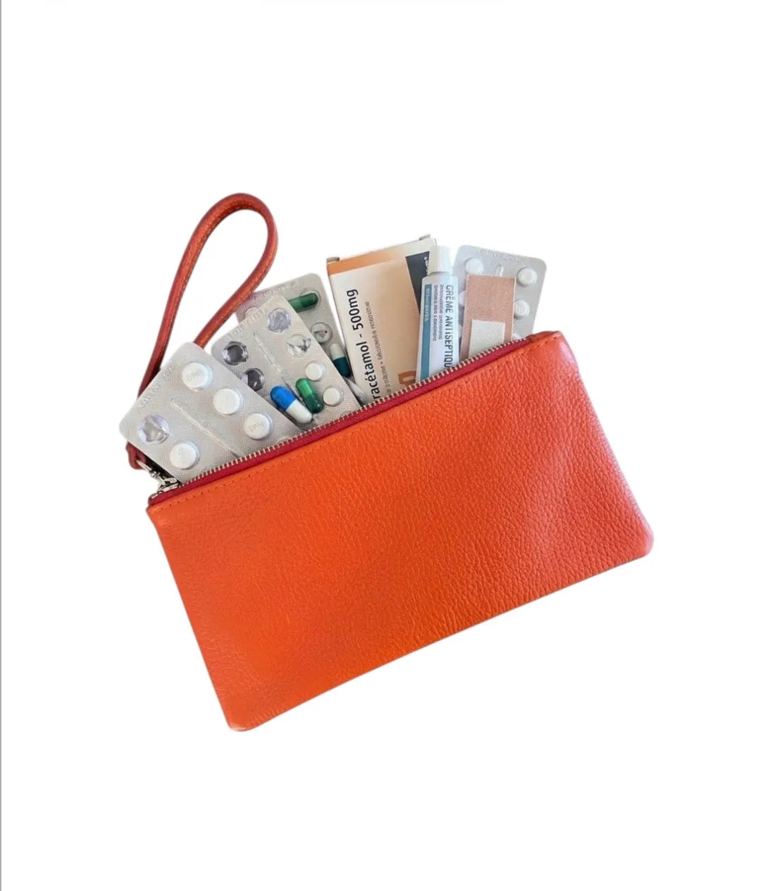 Hexagone Cuir Little Pocket pochette cuir grainé