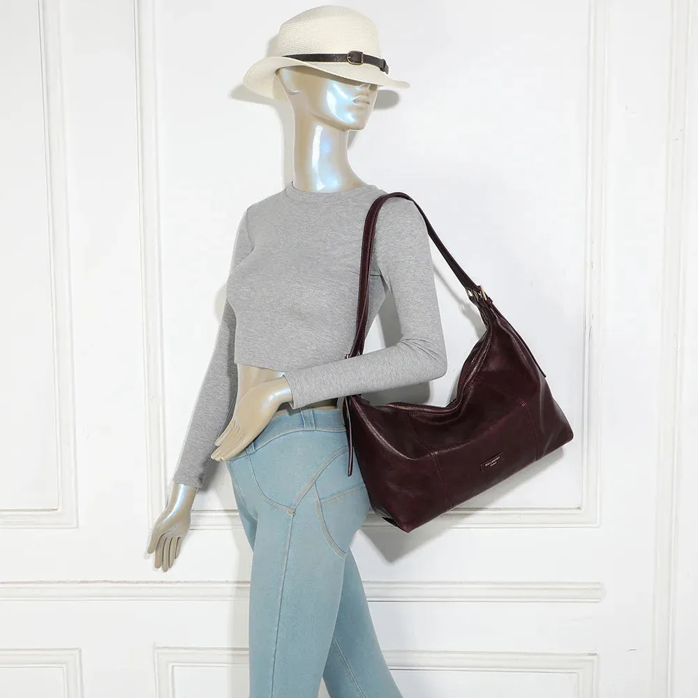Gallantry Le Brumaire sac épaule bordeaux effet patiné