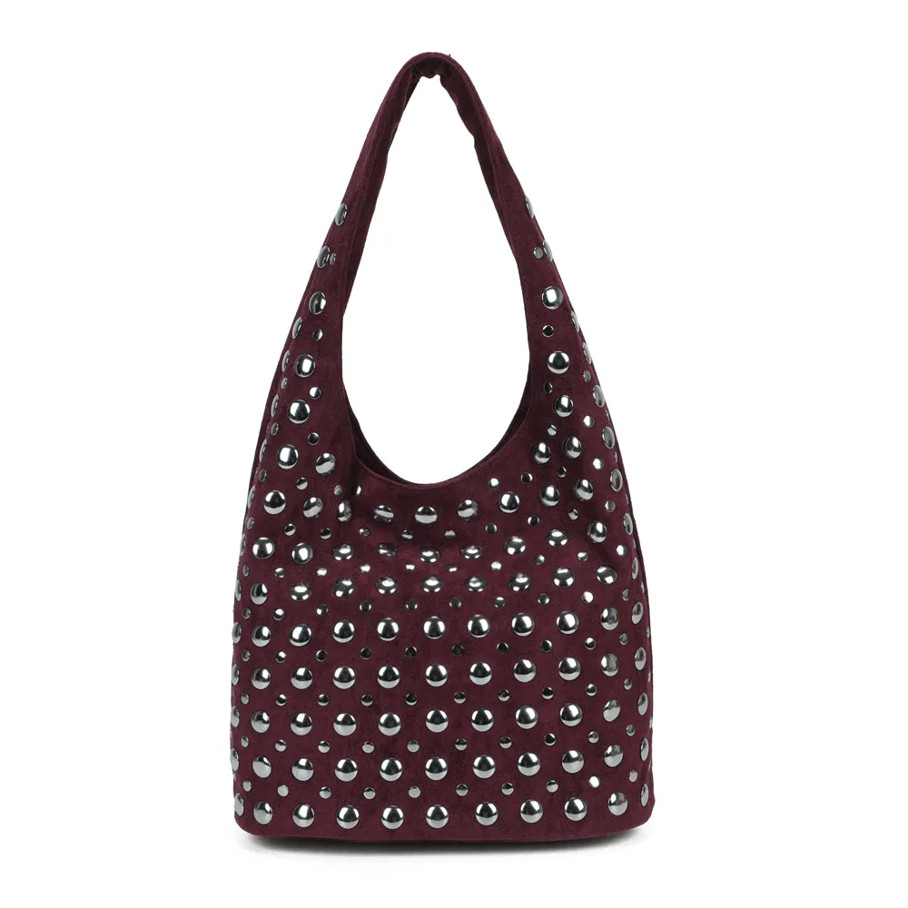 Gallantry Kalyss sac épaule clouté bordeaux