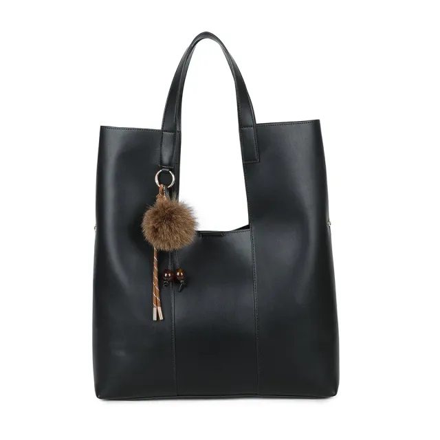 Gallantry Erythéa cabas Noir grand pompon