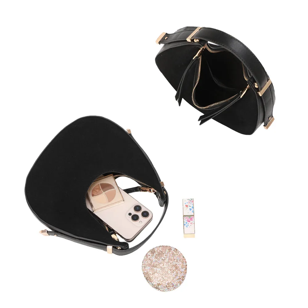 Gallantry Paris Luméra sac demi-lune noir suédine