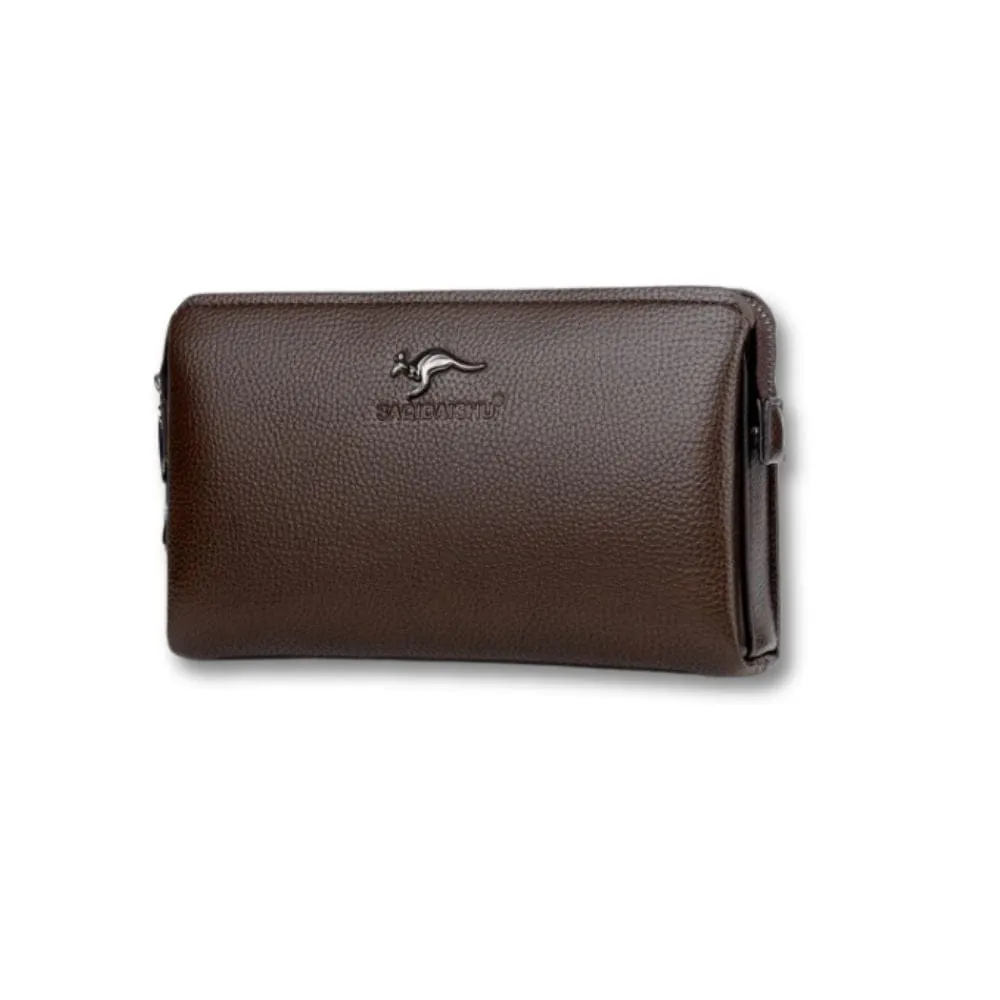 Maison Sacoches Vasco Pochette cuir marron 25 cm