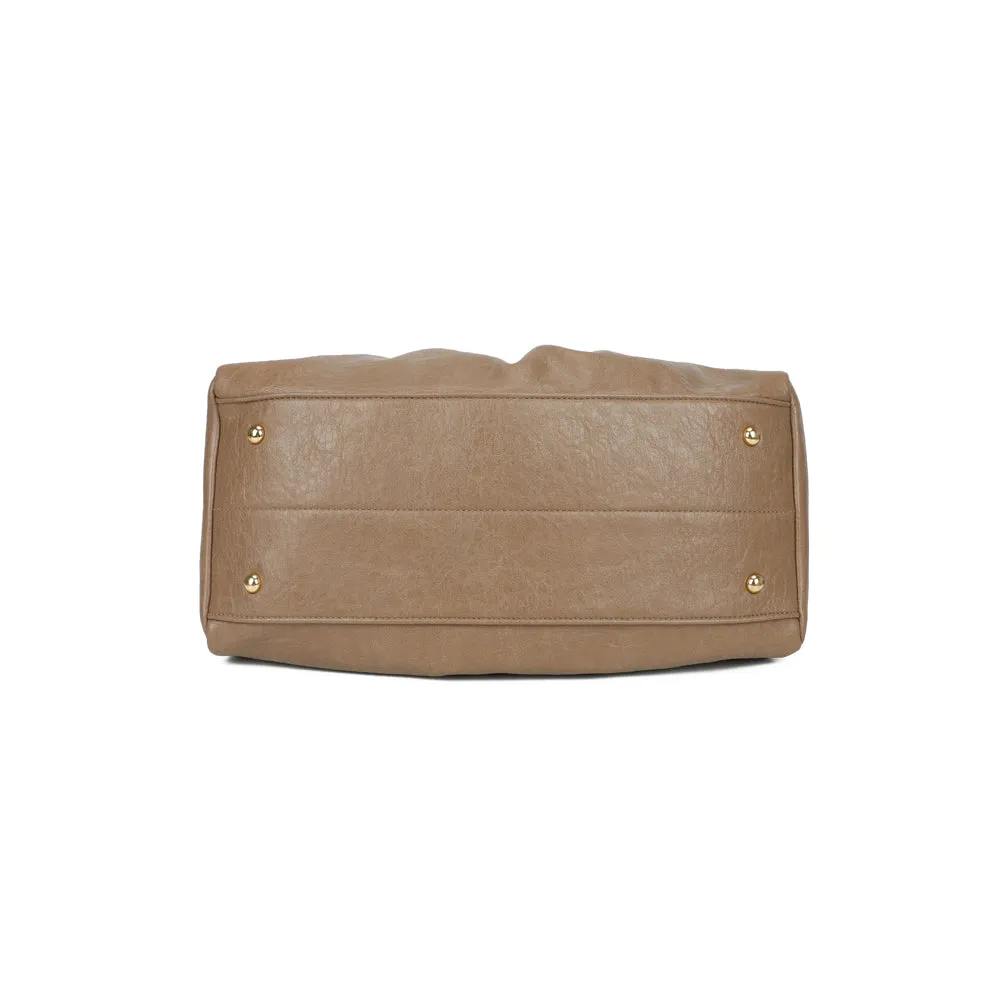 Gallantry Paris Le Minimaliste sac à main taupe foncé froncé