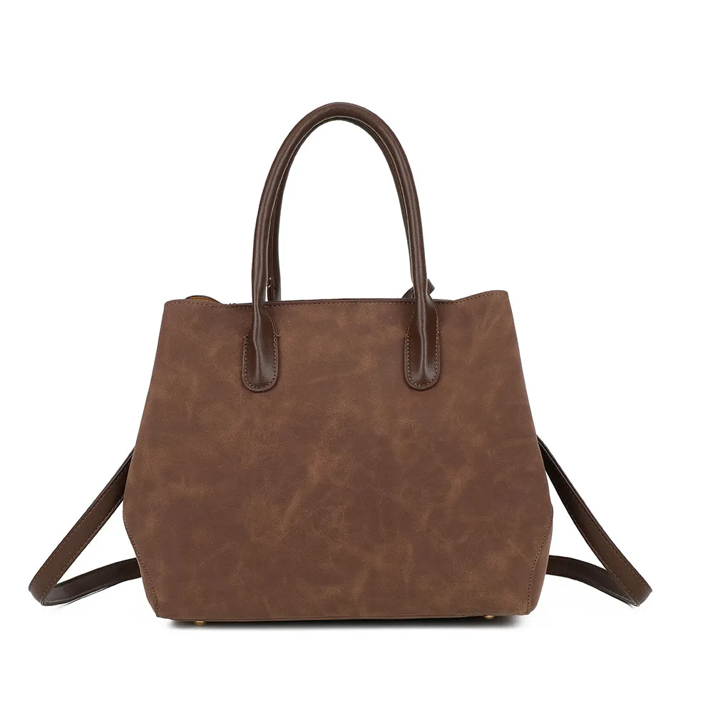Gallantry Paris Le Lavana sac à main Coffee effet daim