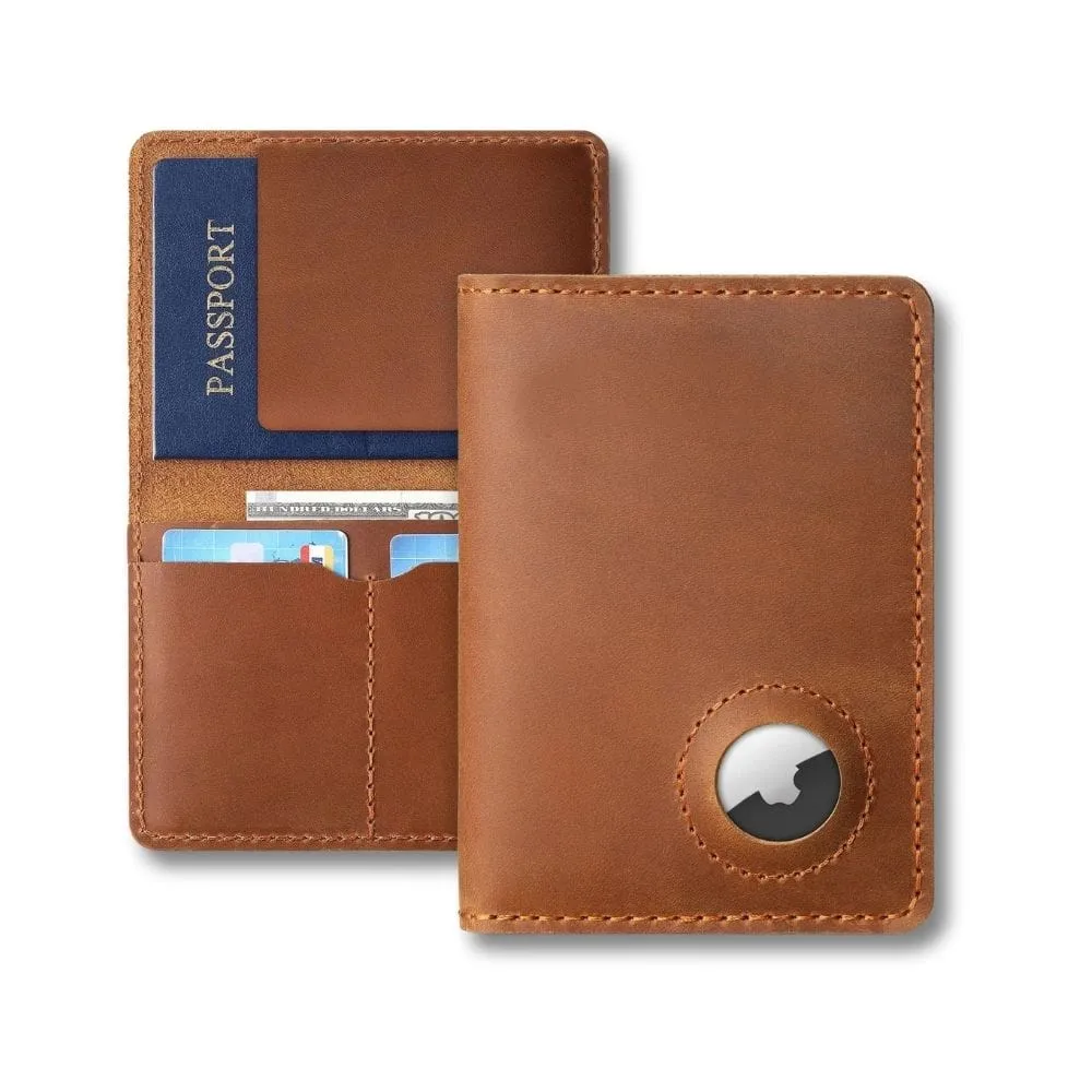 Maison Sacoches Line porte-cartes homme vert cuir AirTag