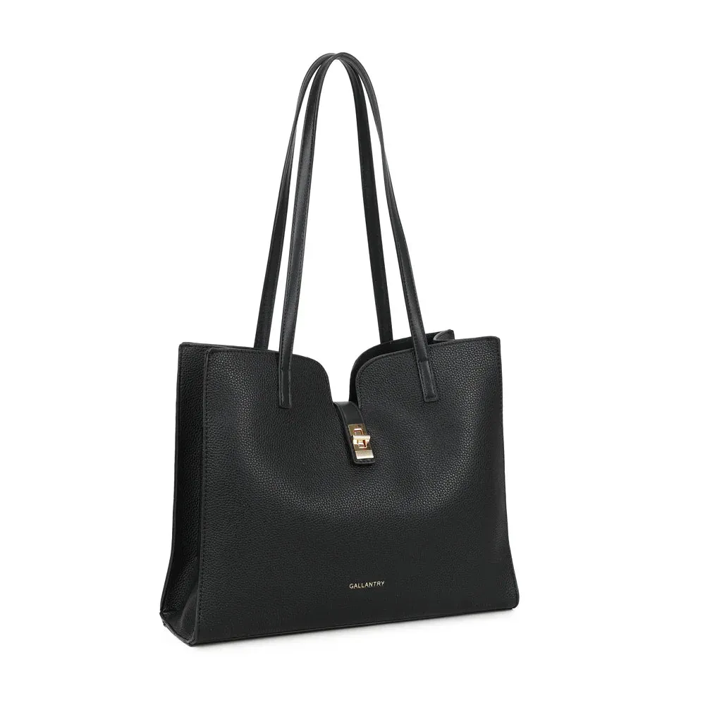 Gallantry Camélia sac épaule noir grainé