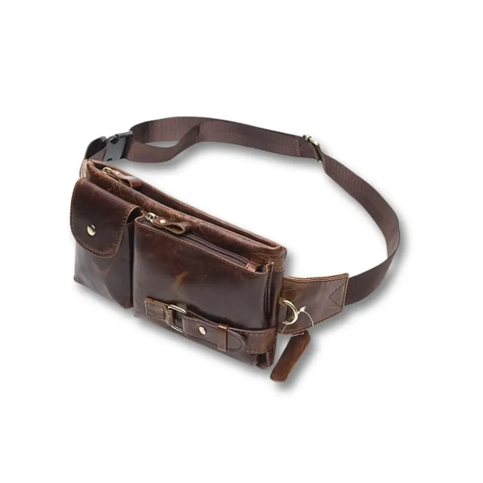 Maison Sacoches Wyler sacoche ceinture marron cuir