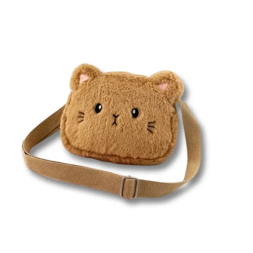 Maison Sacoches Zazou sac enfant chat blanc fourrure