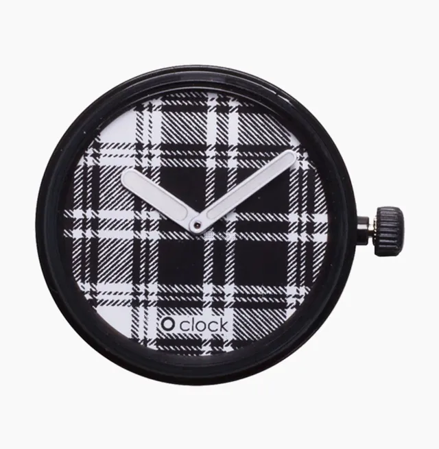 O bag O Clock Tartan mécanisme montre blanc quartz