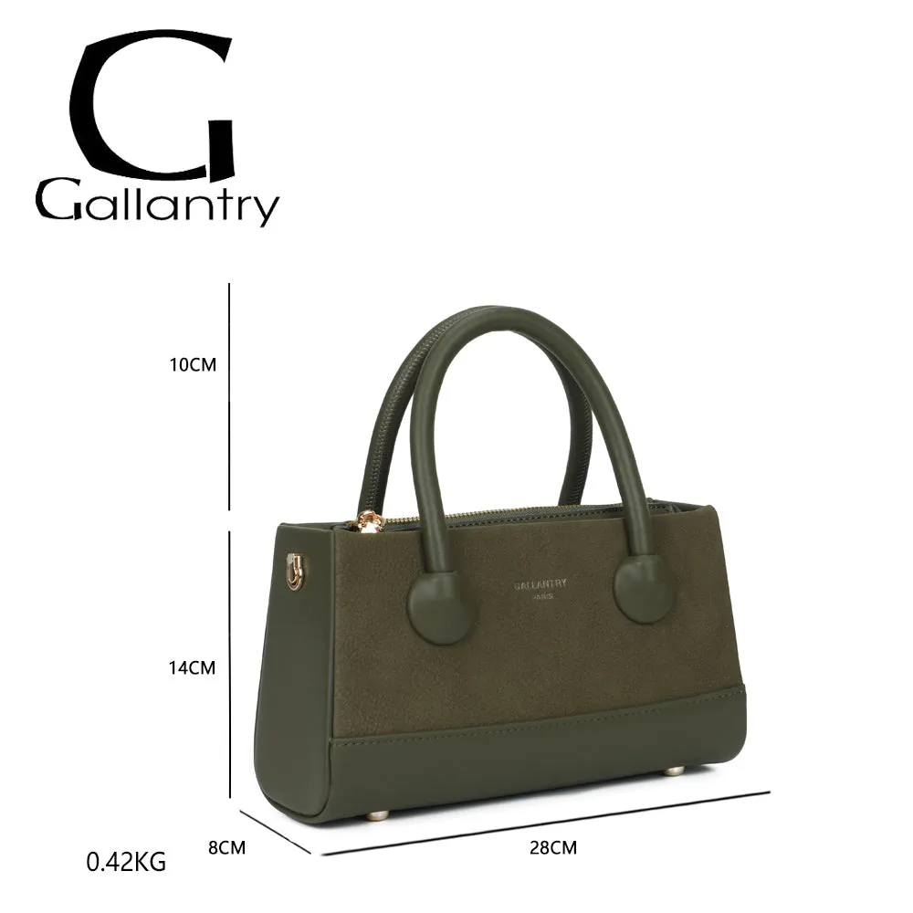 Gallantry Le Basile petit sac à main Vert Fonçé suédine