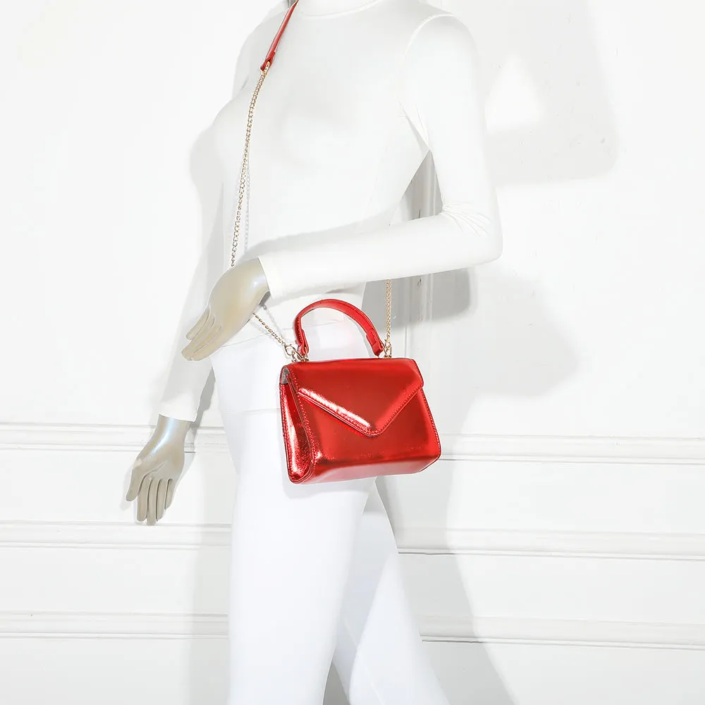 Gallantry Luna sac bandoulière Rouge métallisé