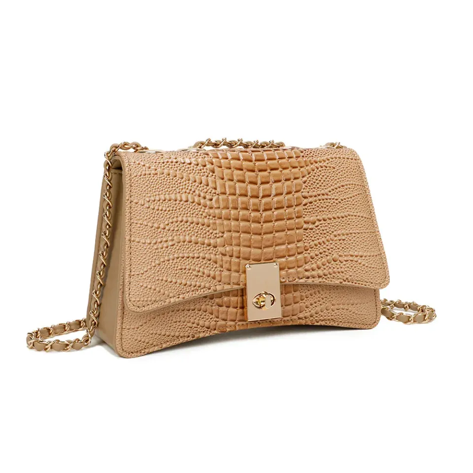 Gallantry Corail sac à main Noir croco