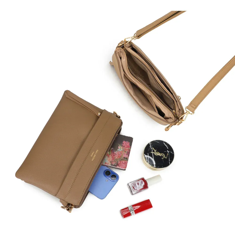 Gallantry Paris Vélane sac bandoulière taupe foncé zippé