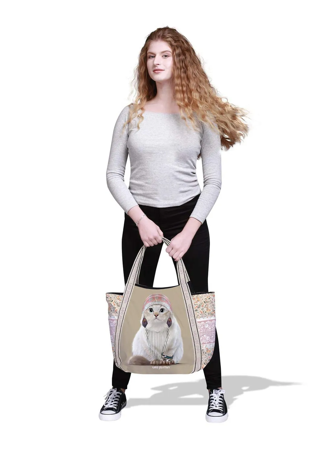 Téo Jasmin Jasmine Boho grand cabas sable