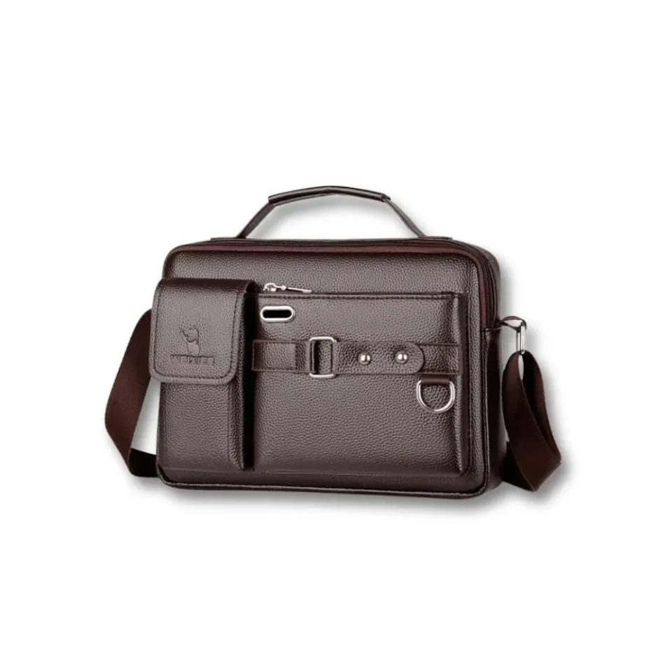 Maison Sacoches Jorn sacoche cartable marron cuir PU